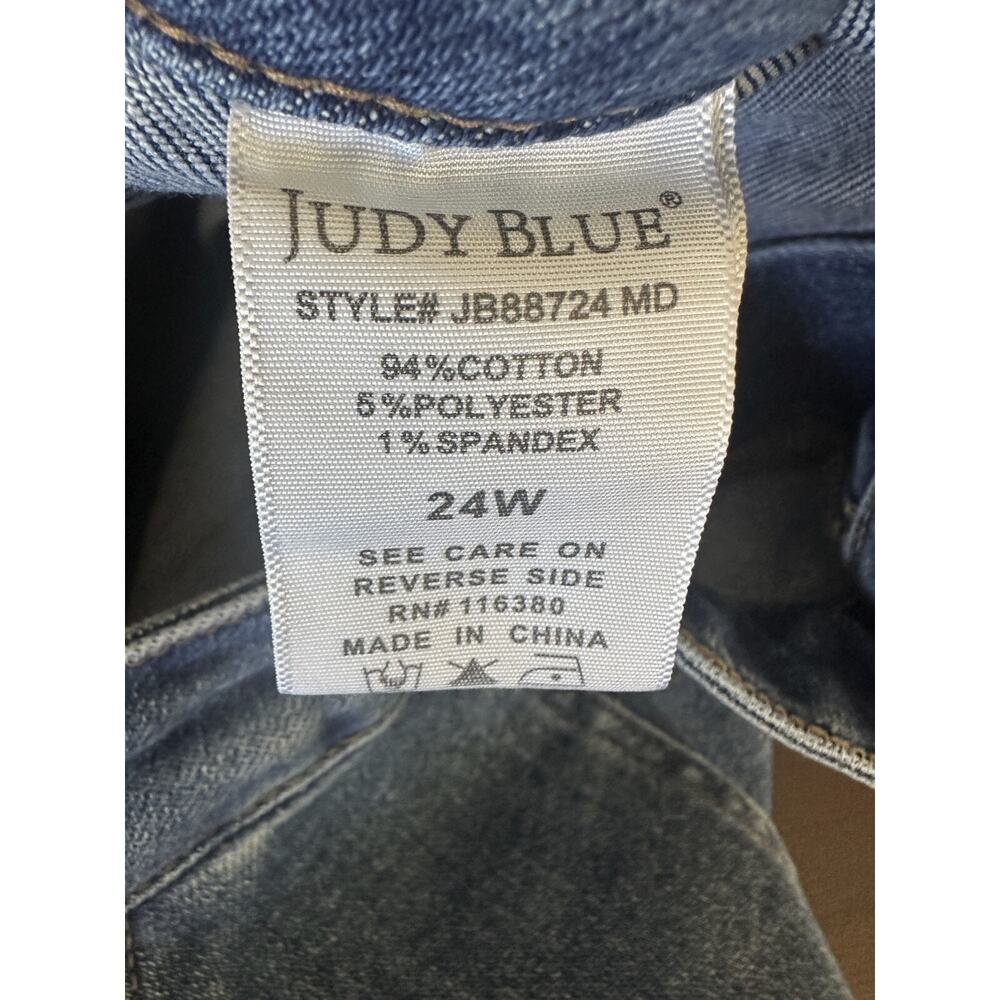 Judy Blue Macon Cargo Wide Leg Jeans High Rise Blue Denim Women's Plus Size 24W - Picture 8 of 16